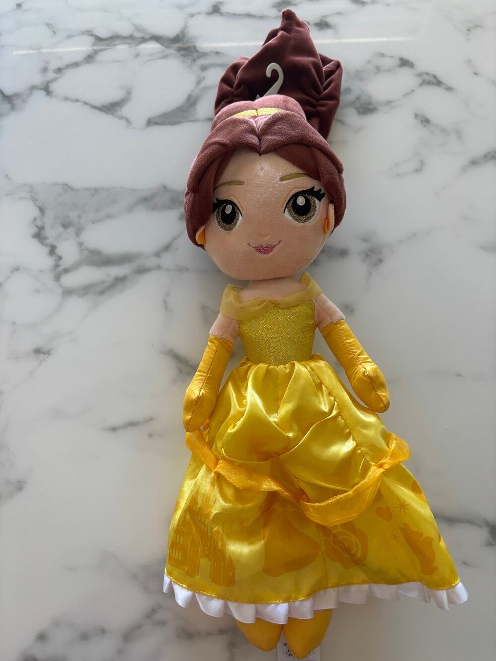 Disney Store Belle Beauty and the Beast 16" Plush Doll Yellow Ball Gown